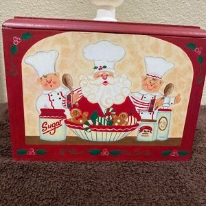 Home Interiors Festive Red Chef Recipe Box Decor
